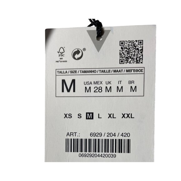 Zara Women's Medium Blue Dress Strapless Tube Stretch Denim Cotton Mini NWT M - Picture 11 of 11